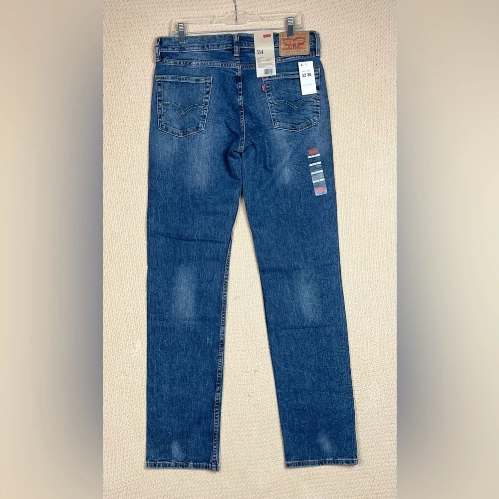 Levi's Blue Denim Jeans 514 Straight Fit Mens 32W 36L
